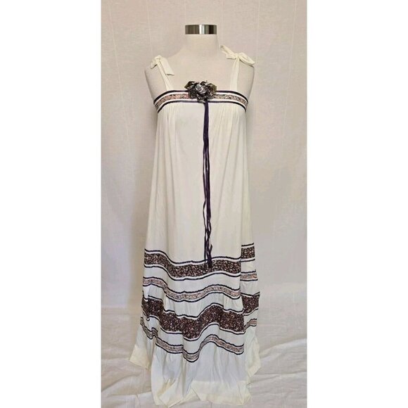 Vintage 70s Maxi Dress Off The Shoulder Lace Layered Prairie Prom Vicky Vaughn - Picture 1 of 8